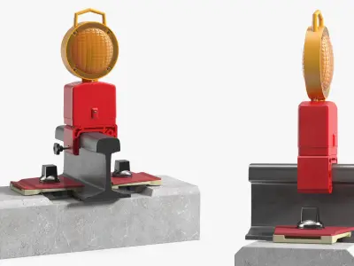 Warning Beacon Lamp Rail Mounted 3D model