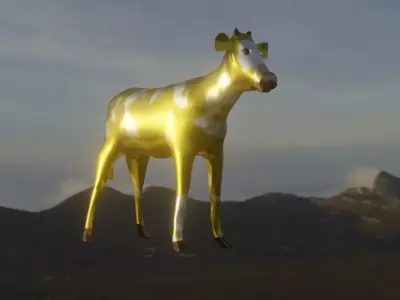 Comic toy golden bull Free 3D model