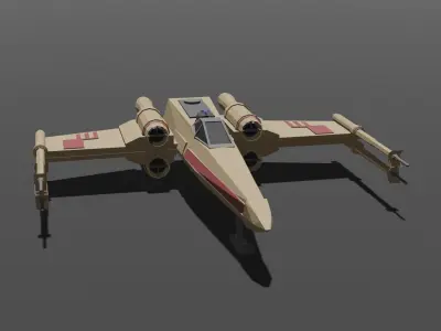 X-wing star wars x - wing fighter Low-poly 3D model