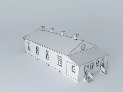 Double Shotgun House Free 3D model