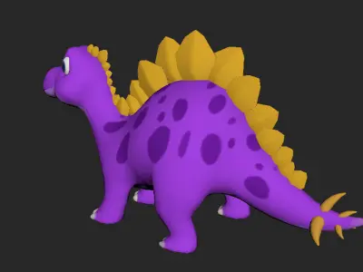 3D Model Stegosaurus Dinosaur  Character Model with Textures Low-poly 3D model