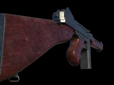Submachine Gun Thompson M1928A1 3D model
