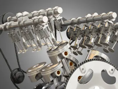 V6 Engine - 3d interior parts 3D model