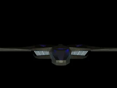 Low poly scifi super sonic spacecraft Low-poly 3D model