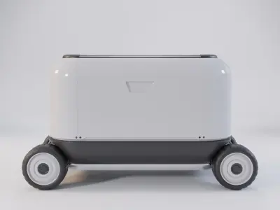 Futuristic Delivery Bot Low-poly 3D model