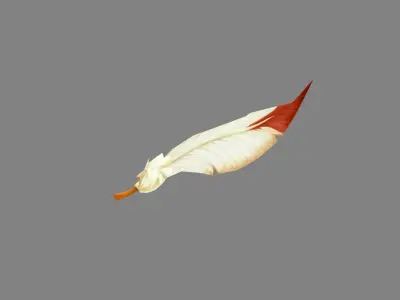 cartoon feather Low-poly 3D model