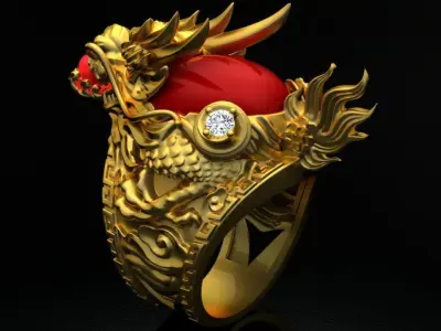 Nhan Nam Rong Kieu 1 - Dragon Men Ring Ver 1 3D print model