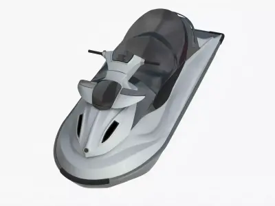 4K Universal Motorboat Low-poly 3D model