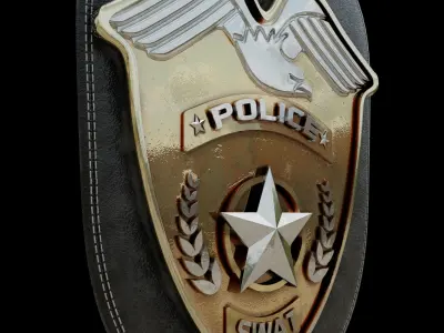 SWAT Police Badge Photorealistic PBR Low-poly 3D model Low-poly 3D model