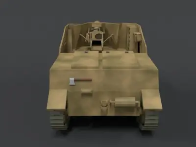 Low Poly Cartoon SdKFz 131 Marder II Tank Low-poly 3D model
