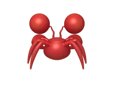 Crab cartoon 3D model