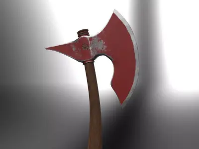 Battle Axe for Game Low-poly 3D model