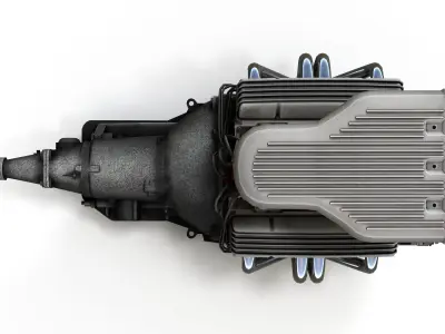 Hot Rod V8 engine Low-poly 3D model