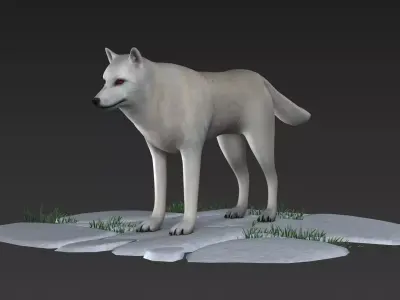 arctic wolf Labrador american mammal wolf 3D model
