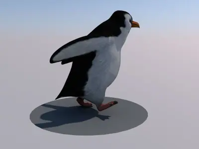 penguin animated Low-poly 3D model