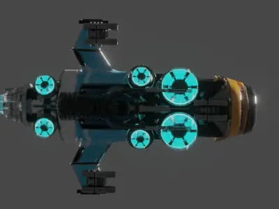 Cyberpunk Speeder Low-poly 3D model