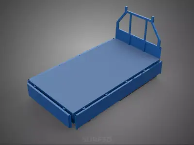 3 WAY WIDE DECK DROP SIDE LOAD BED BODY PICKUP TRUCK GATE DOOR 3D model