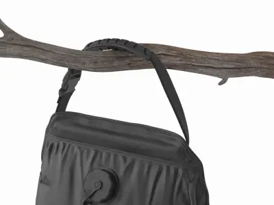 Outdoor Shower Bag Hanging on Tree Branch Blue 3D model