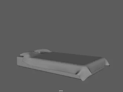 Beds quilt pillow Free 3D model