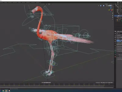 flamingo flying Free 3D model