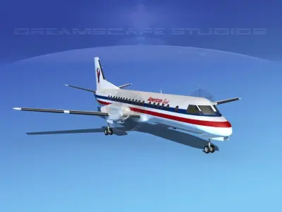 SAAB 2000 American Eagle 3D model