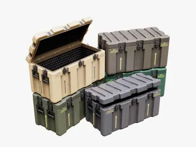 Low Poly PBR Military Crate Collection Low-poly 3D model