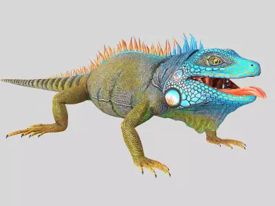 American Iguana Low-poly 3D model