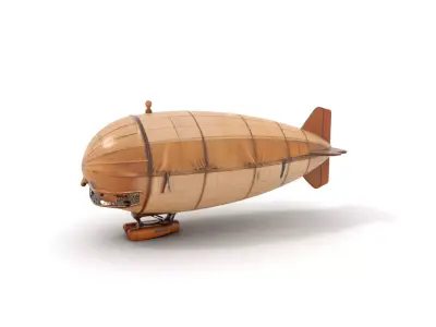 Vintage Airship model pack Low-poly 3D model