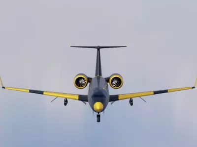 3D Model of a PRIVATE JET Low-poly 3D model