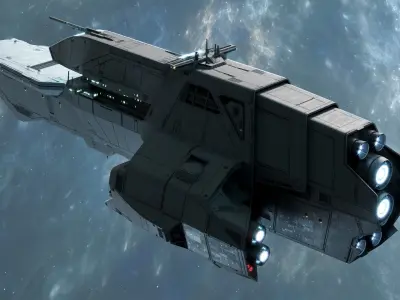 Space Navy Heavy Destroyer Low-poly 3D model