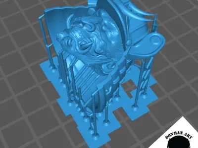 Samurai Demon Head for 6 inch action figures 3D print model