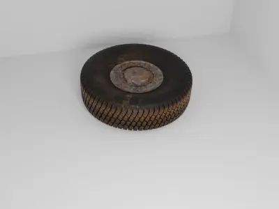 LOW POLY WHEEL MODEL rusty Free low-poly 3D model
