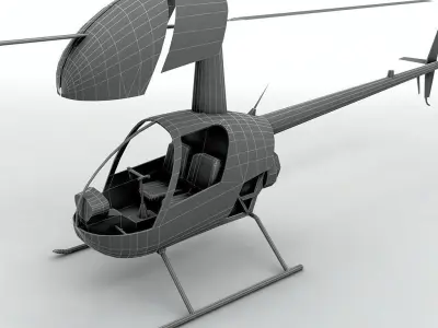 Robinson R22 Helicopter Low-poly 3D model