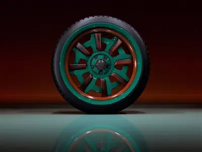C8PFL wheel Low-poly 3D model