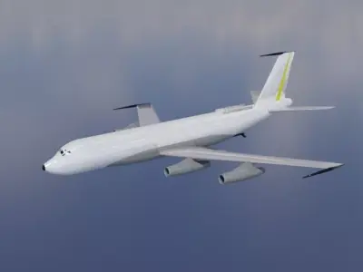 EC-135T Electronic Tanker Style Jet - Custom 1950s Aircraft Low-poly 3D model