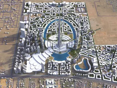 Jeddah Tower Low-poly 3D model