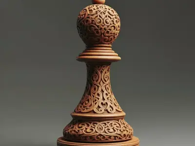 Medieval Pawn Chess Piece 3D print model