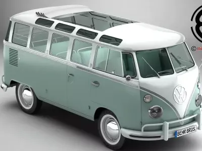 Volkswagen Type 2 Samba 1963 3D model