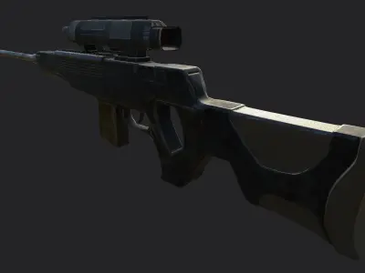 Sniper Rifle - The Hunter PBR Low-poly 3D model