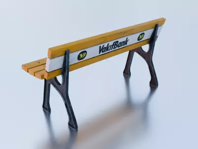 BENCH PARK TYPE RETRO FROM 1980s Low-poly 3D model