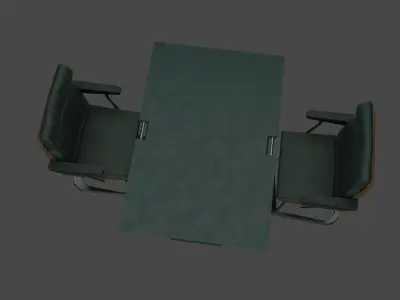 Table and Chair Low-poly 3D model buy