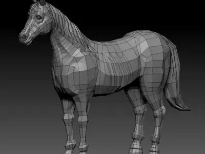 3D HORSE LOWPOLY Low-poly 3D model