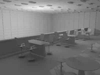 Airport Departures Lounge No Material 3D model