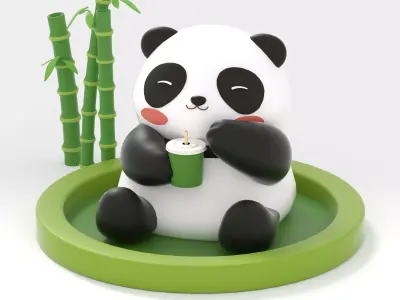 chinese panda huahua 3D model
