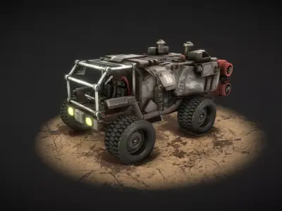 Space operation vehicle Military truck Low-poly 3D model