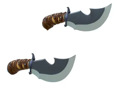 New Big Hunting Knife - Subdivision 3d Model Low-poly 3D model