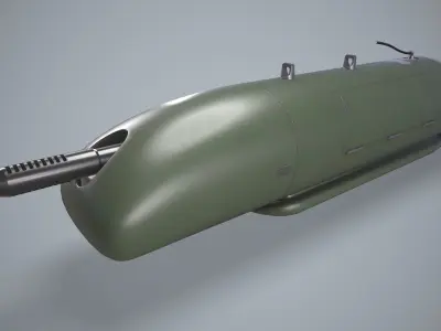  FN Herstal HMP400LC Machine Gun Pod Low-poly 3D model