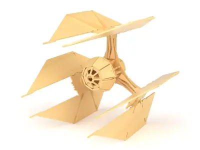 Spaceship wooden toy 06 3D model