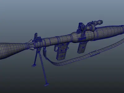 RPG Rocket Propelled Grenade Launcher Low-poly 3D model