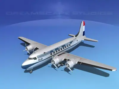 Douglas DC-4 KLM Airlines 3D model